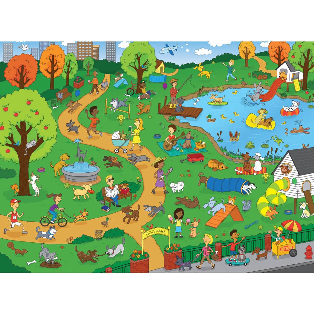 101 Things to Spot at the Dog Park 100 Piece Kids Jigsaw Puzzle