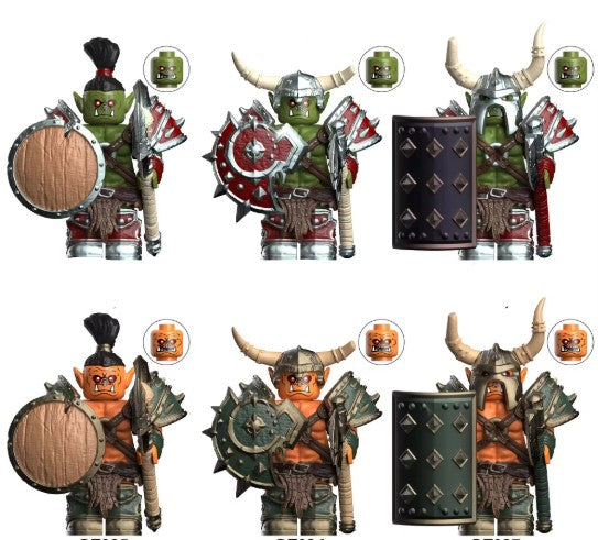 Orc Warrior Clan Custom Minifigure Set (6-Pack)