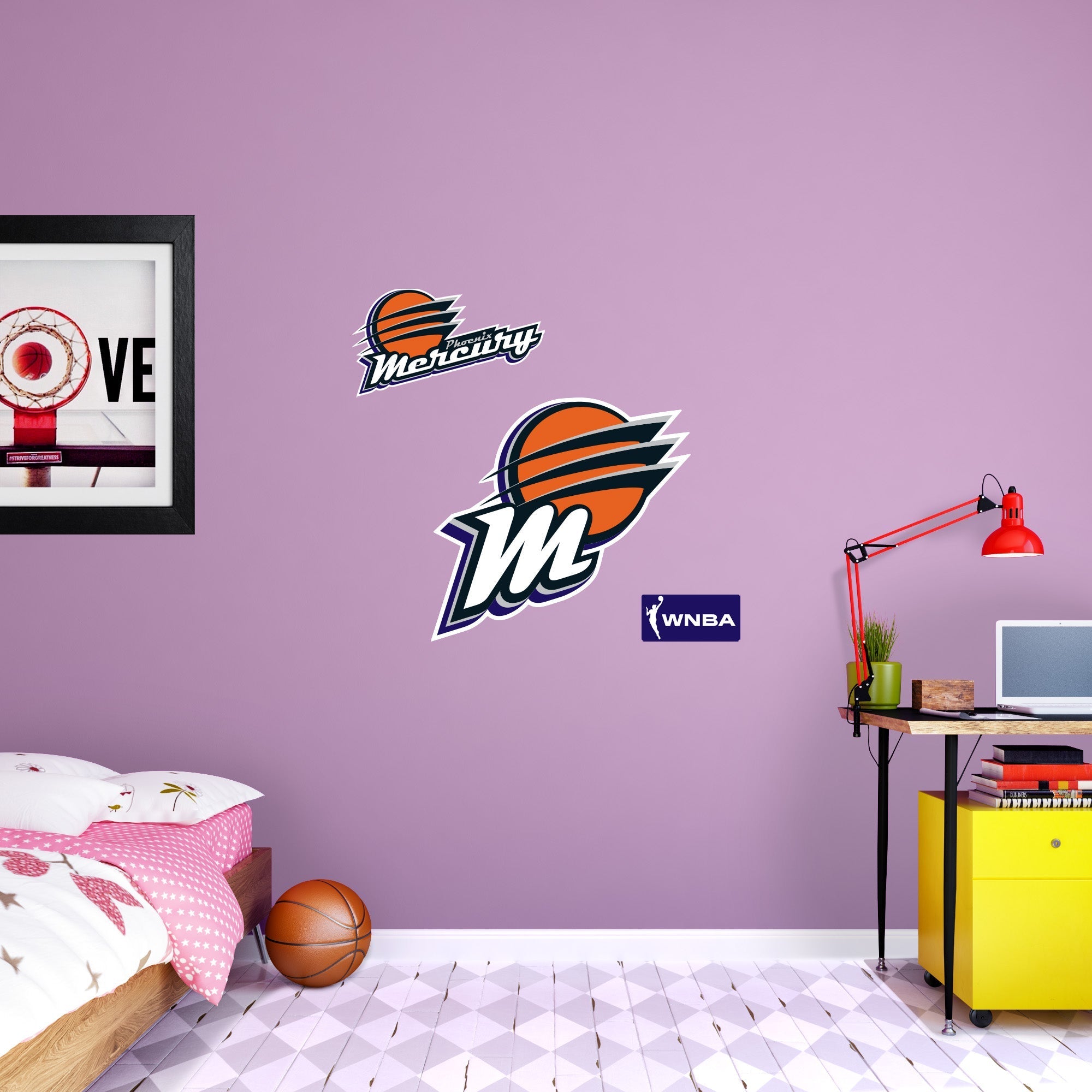Phoenix Mercury - RealBig Logo Collection - Official WNBA - Reusable Vinyl Wall Decals