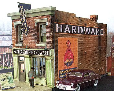 Downtown Deco 48 O Scale Patterson's Hardware -- Kit - 11-1/2 x 5-1/2" 29.2 x 14cm