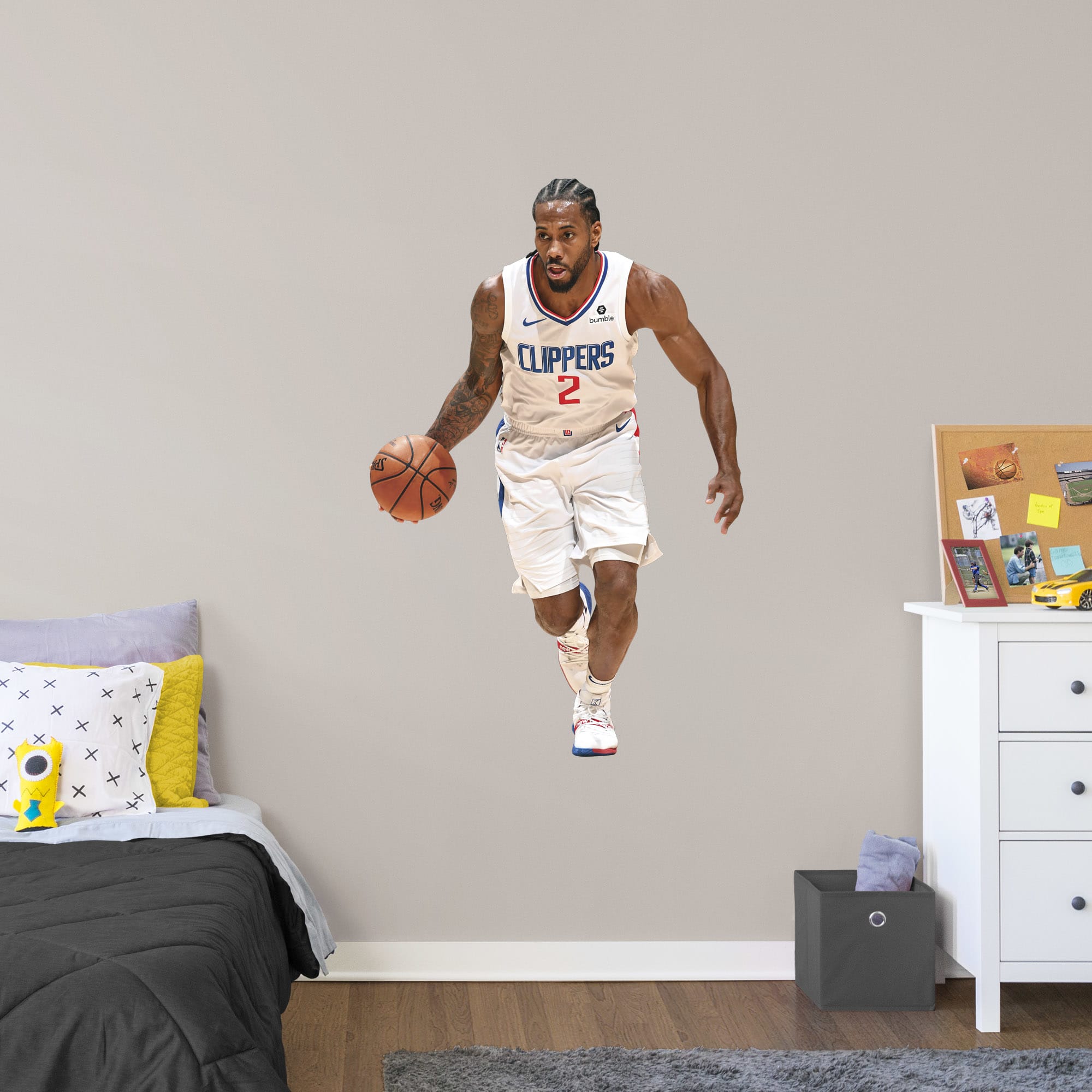 Kawhi Leonard - RealBig Collection - Official NBA - Los Angeles Clippers - Reusable Vinyl Wall Decals #1