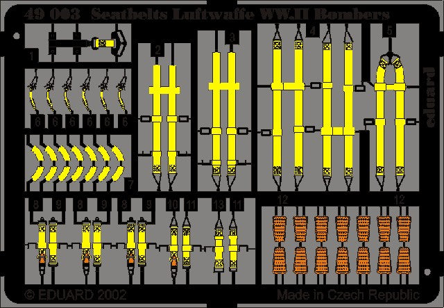 Eduard 49003 1/48 Aircraft- Luftwaffe Bomber WWII Seatbelts (Painted)