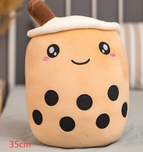 Plush Boba Tea Pillow – Soft Stuffed Bubble Tea Cup Cushion Gift