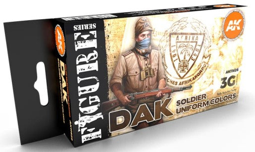 AK Interactive 11628 Figures Series: DAK Soldier Uniforms 3G Acrylic Paint Set (