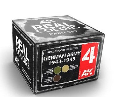 AK Interactive RCS4 Real Colors: German Army 1943-1945 Acrylic Lacquer Paint Set (3) 10ml Bottles