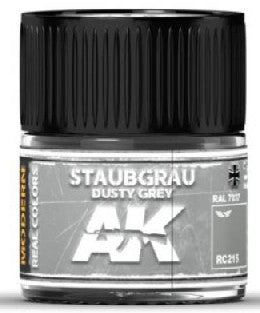 AK Interactive RC215 Real Colors: Dusty Grey RAL7037 Acrylic Lacquer Paint 10ml Bottle