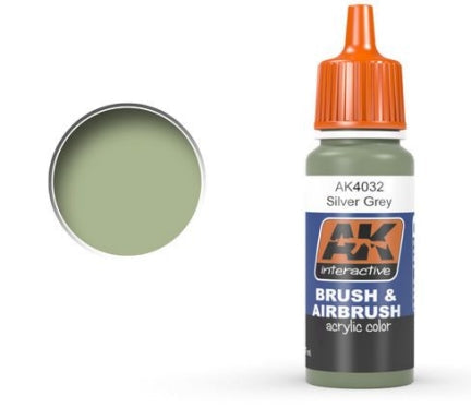 AK Interactive 4032 Silver Grey Acrylic Paint 17ml Bottle