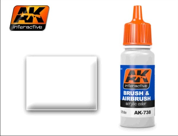 AK Interactive 738 White Acrylic Paint 17ml Bottle