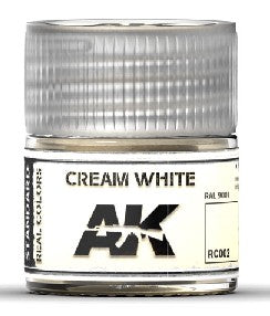 AK Interactive RC2 Real Colors: Cream White RAL9001 Acrylic Lacquer Paint 10ml Bottle