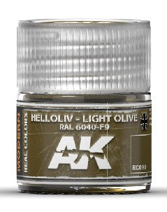 AK Interactive RC90 Real Colors: Light Olive RAL6040 F9 Acrylic Lacquer Paint 10ml Bottle