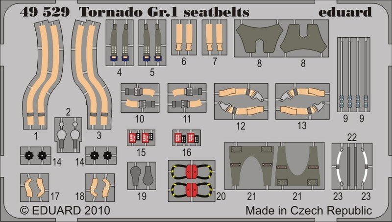 Eduard 49529 1/48 Aircraft- Tornado GR1 Seatbelts for HBO (Painted)
