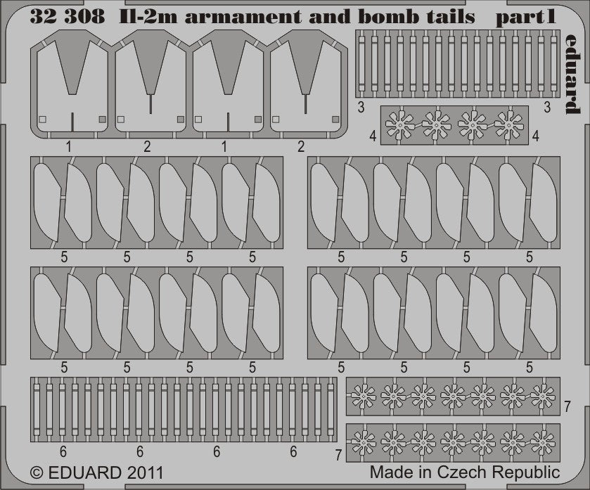 Eduard 32308 1/32 Aircraft- IL2m Armament & Bomb Tails for HBO