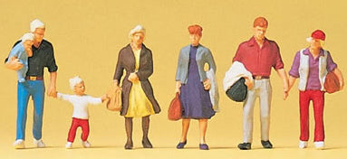 Preiser 10517 HO Scale Pedestrians -- Walking Travelers #2 pkg(6)