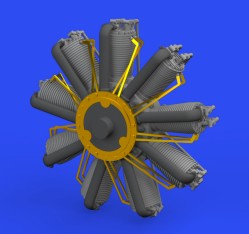 Eduard 648676 1/48 Aircraft- Sopwith Camel Clerget Engine for EDU (Photo-Etch & Resin)(D)