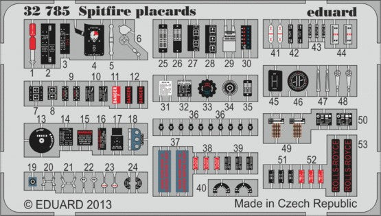 Eduard 32785 1/32 Aircraft- Spitfire Placards (Painted)