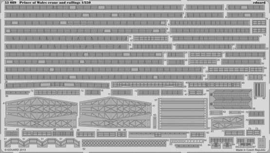 Eduard 53089 1/350 Ship- Prince of Wales Cranes & Railings for TAM