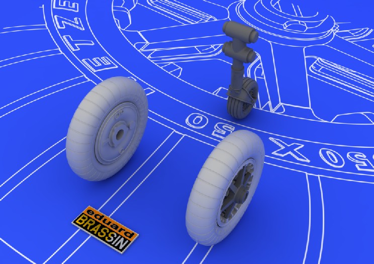 Eduard 648058 1/48 Aircraft- Bf109 Wheels for EDU (Resin)