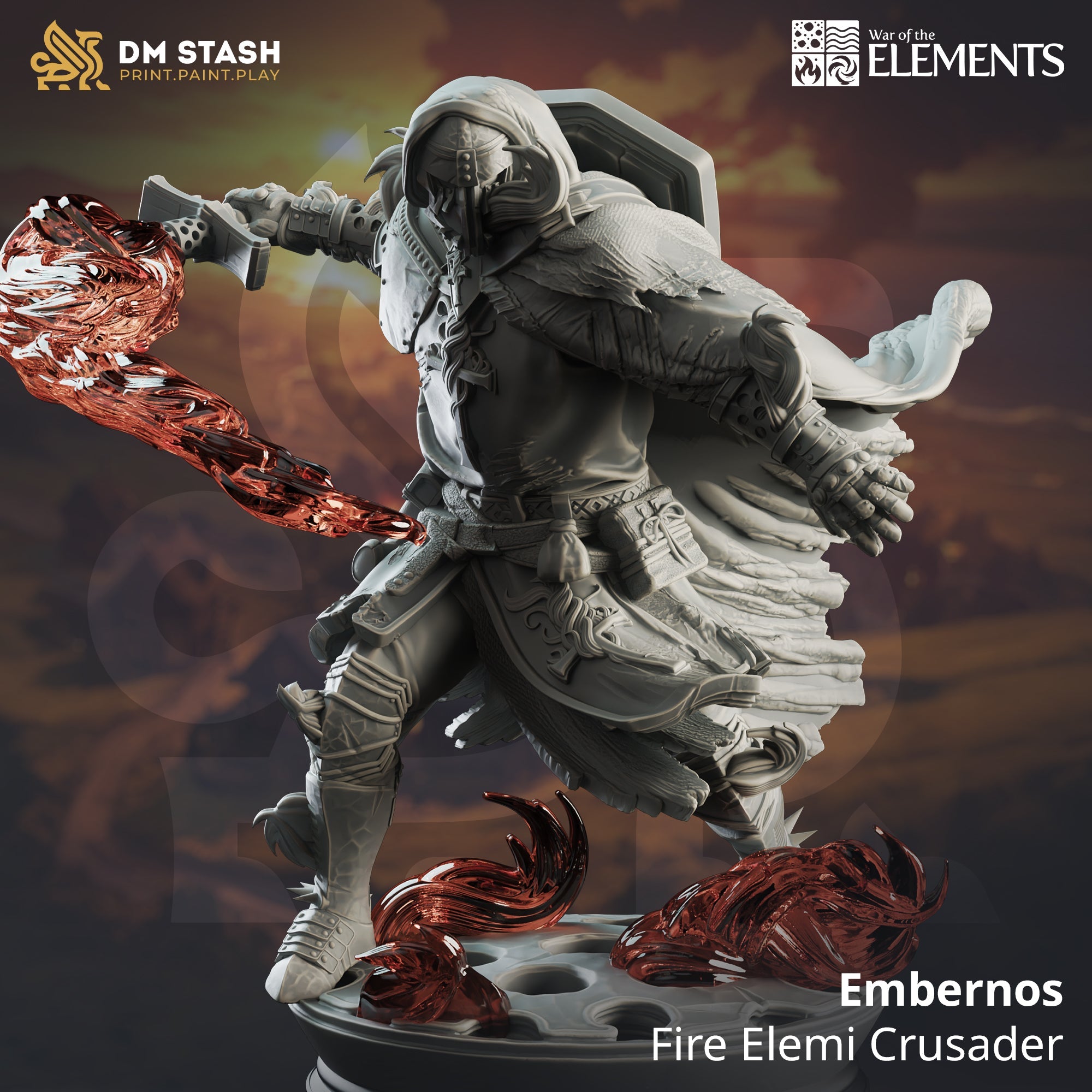 Embernos, Fire Elemi Crusader (Male Half-Elf Mage)