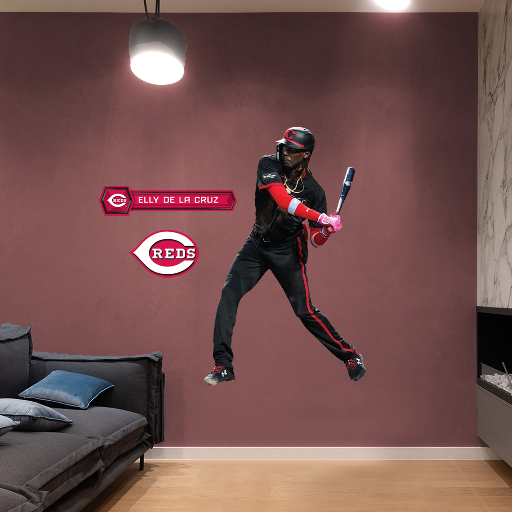Elly De La Cruz - RealBig City Connect Collection - Official MLB - Cincinnati Reds - Reusable Vinyl Wall Decals