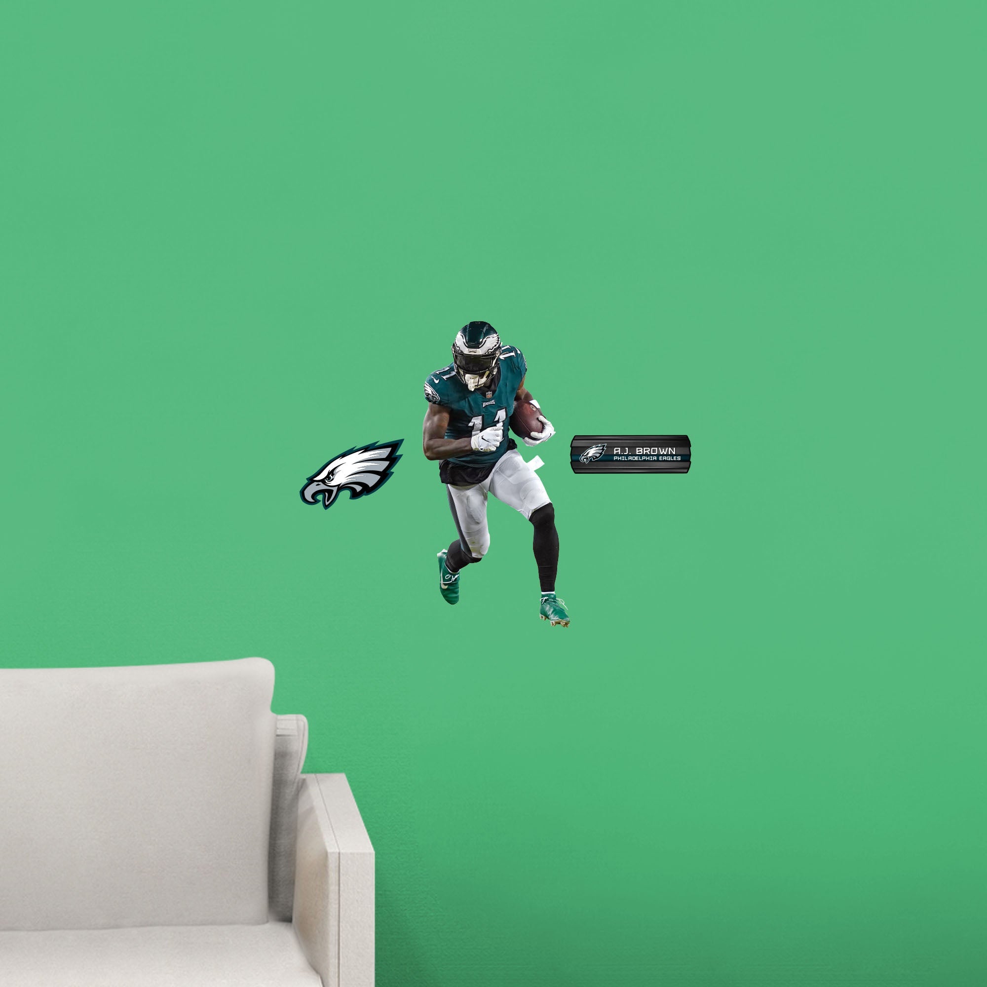 A.J. Brown - RealBig Collection - Official NFL - Philadelphia Eagles - Reusable Vinyl Wall Decals