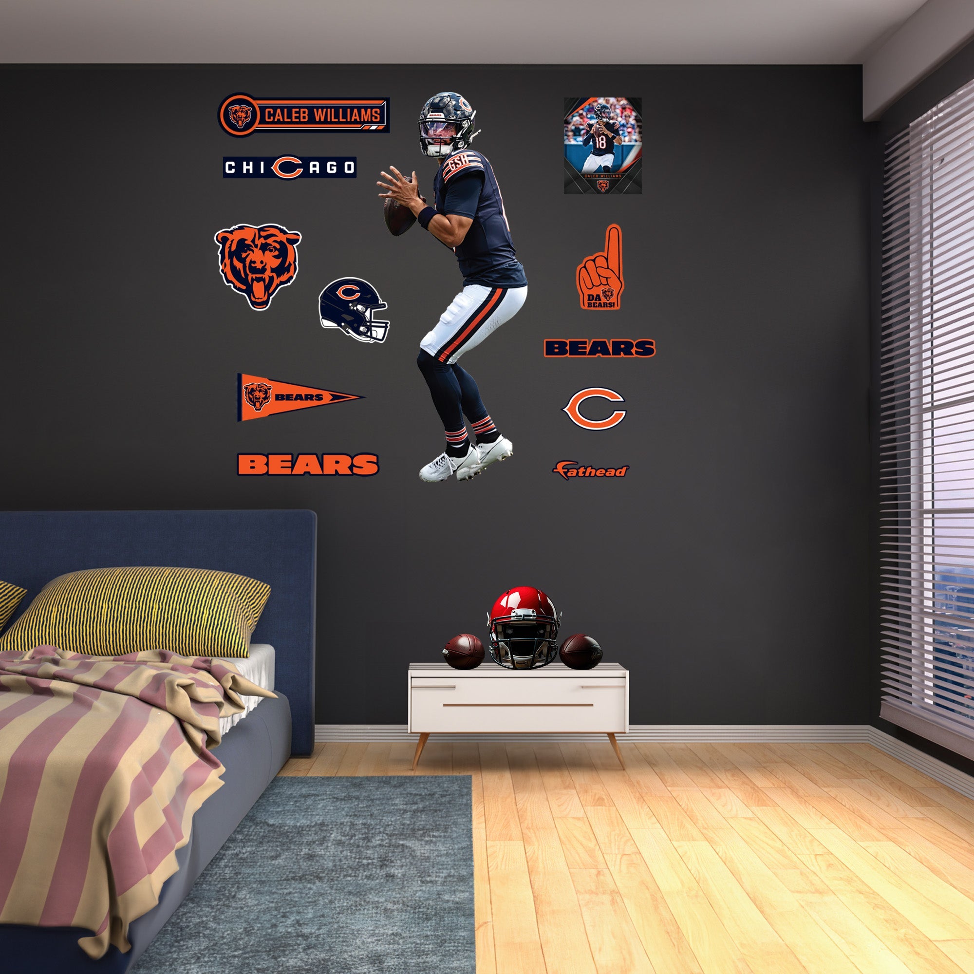 Caleb Williams - RealBig Collection - Official NFL - Chicago Bears - Reusable Vinyl Wall Decals