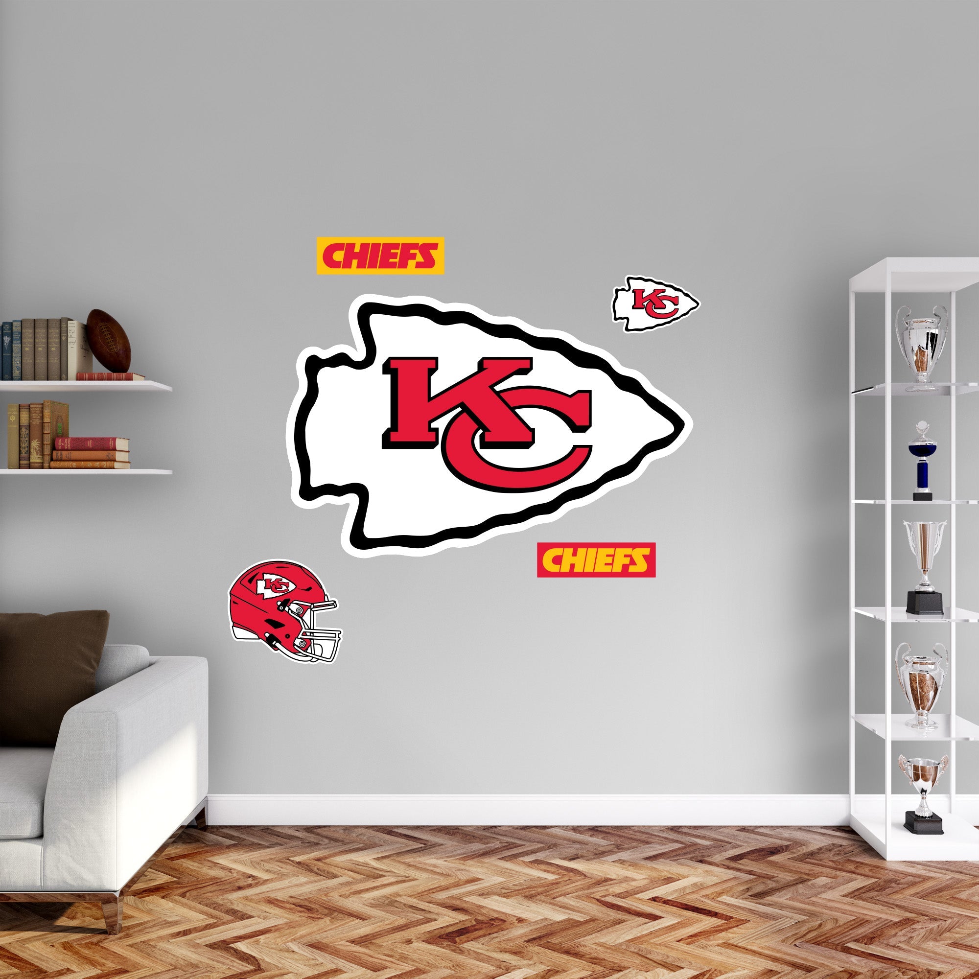 Kansas City Chiefs - RealBig Logo Collection - Official NFL - Reusable Vinyl Wall Decals