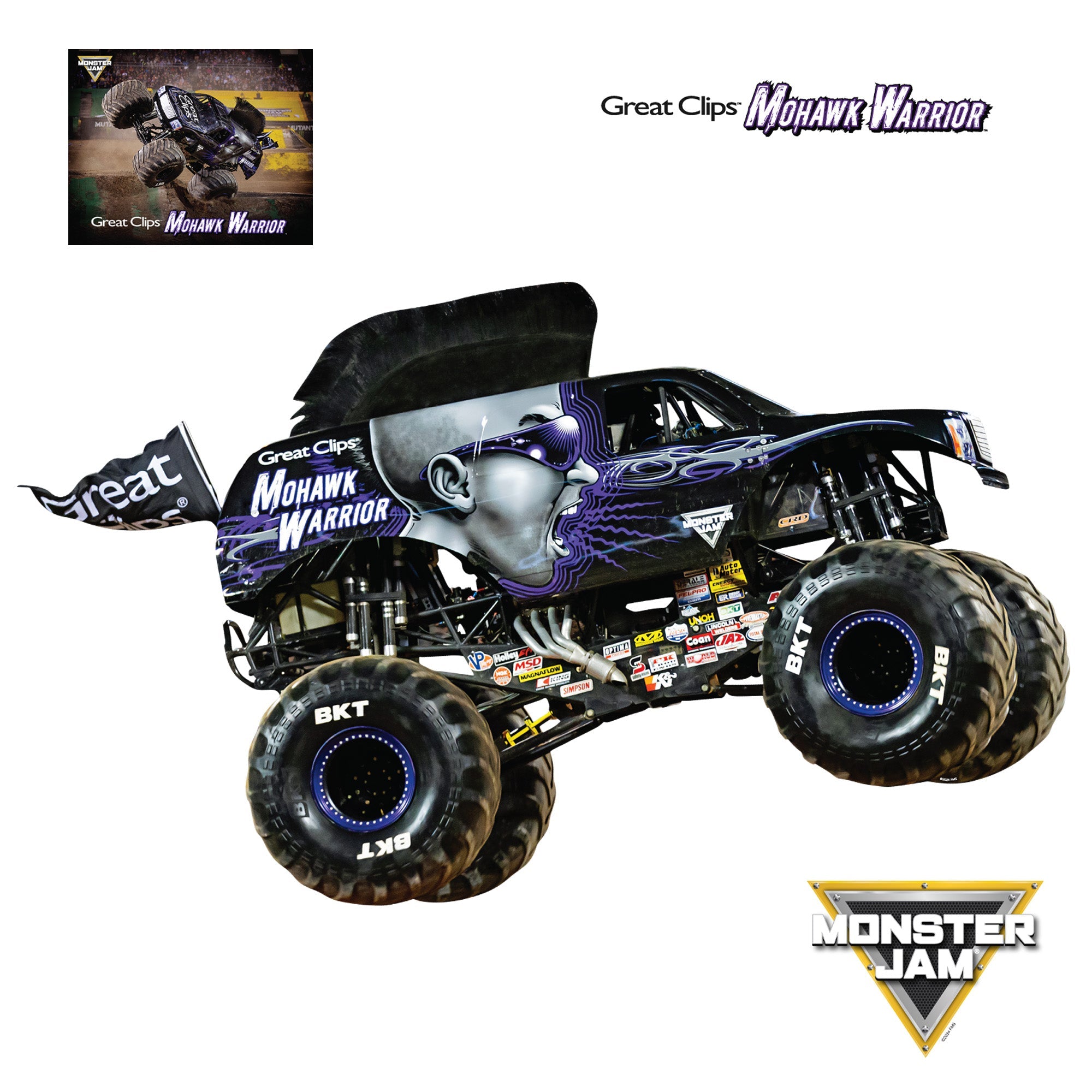 Mohawk Warrior - Monster Jam - RealBig Collection - Official Monster Jam - Reusable Vinyl Wall Decals