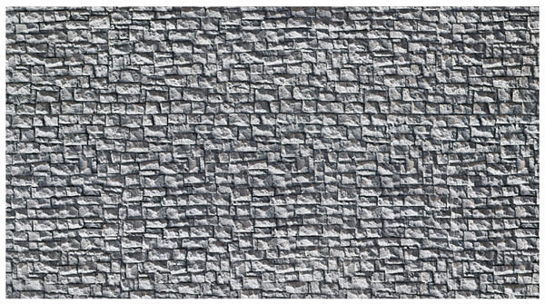 Noch 58255 HO Scale Stone Wall -- Quarrystone (gray) 65 x 12.5cm