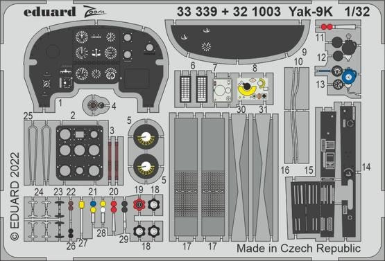 Eduard 33339 1/32 Aircraft- Yak9K for ICM (Painted)