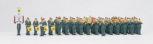 Preiser 13256 HO Scale Military - Modern German Army (BW) - Figure Sets -- 61-Piece Air Force Marching Band - Limited-Run