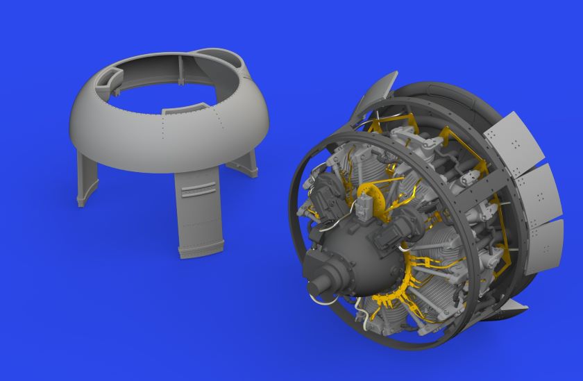 Eduard 648947 1/48 Aircraft- FM1 Engine for EDU (Photo-Etch & Resin)