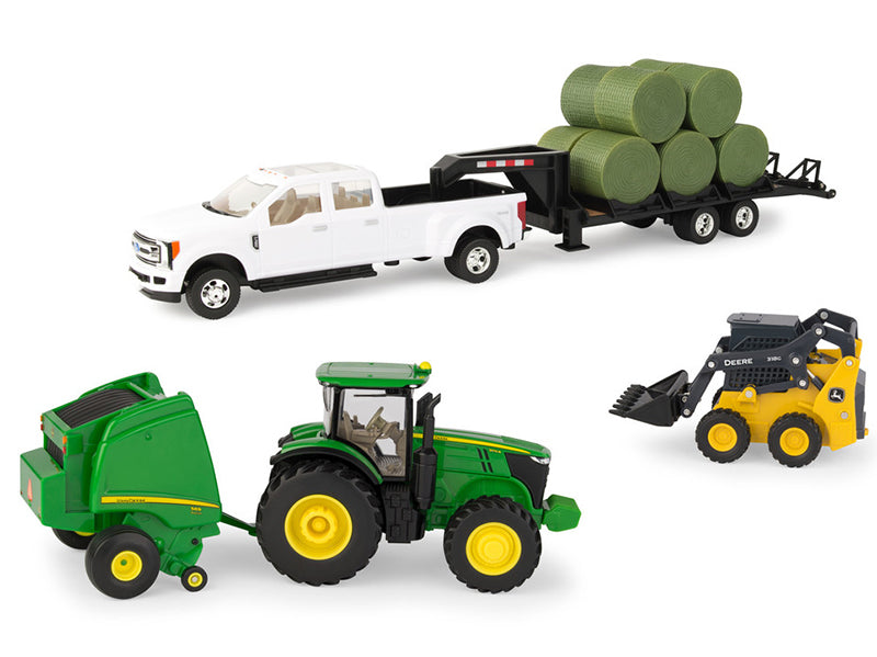 Ertl 46771 1/32 Scale John Deere Round Hay Bale Playset