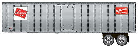 Walthers SceneMaster 949-2605 HO Scale Flexi-Van 40' Trailer 2-Pack Milwaukee Rd