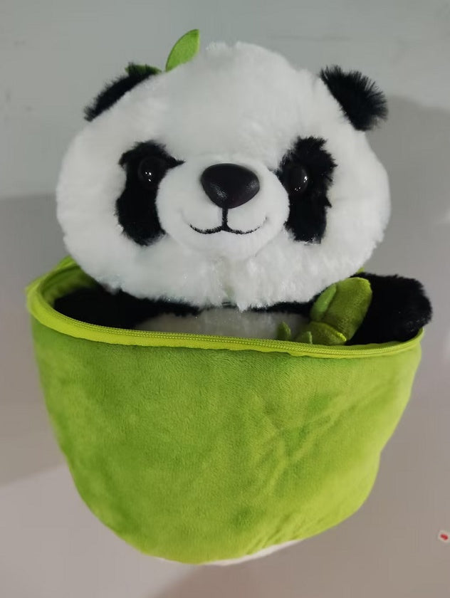 Plush Panda – Soft Bamboo Tube Animal Doll