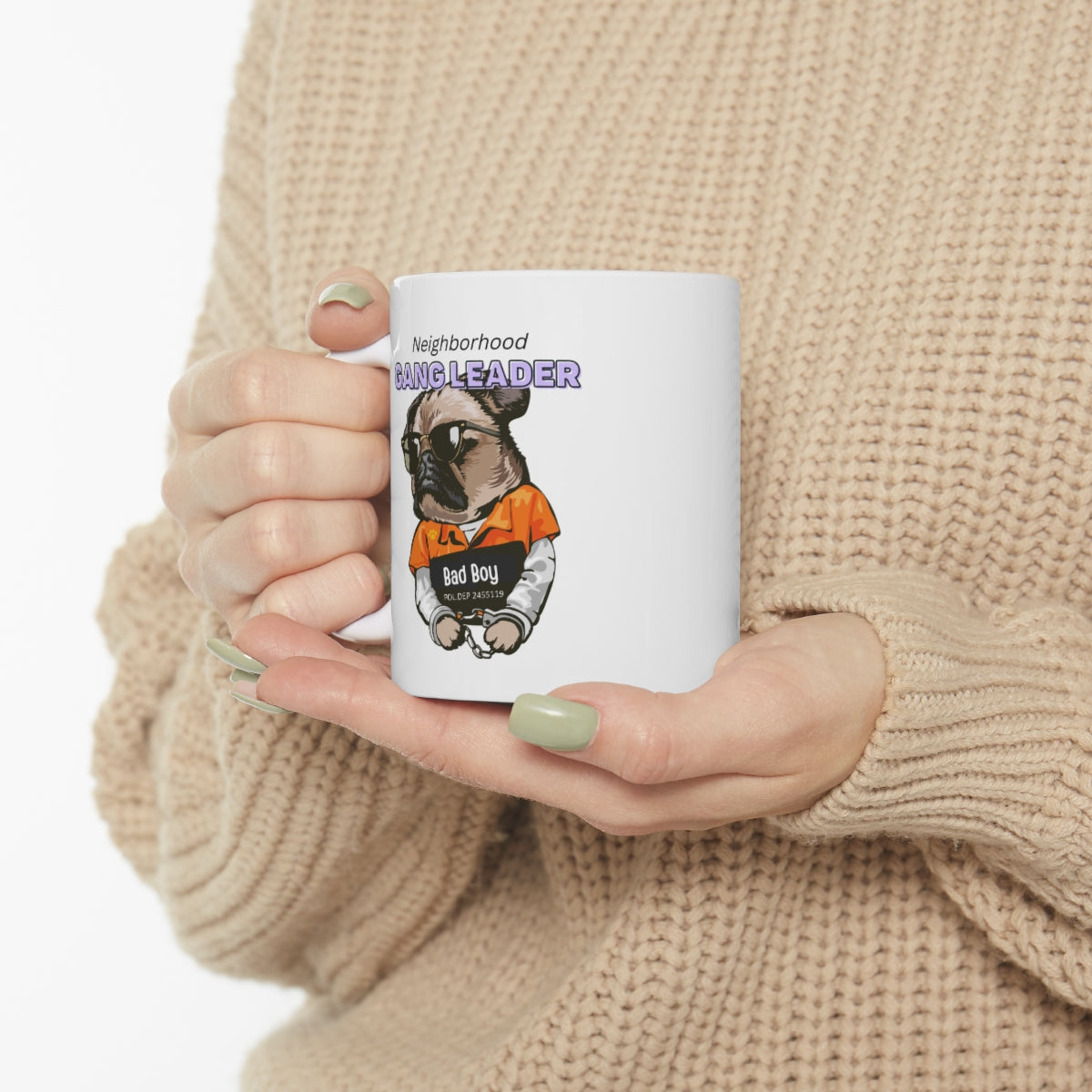 Pug The Neighborhood Gang Leader Mug
