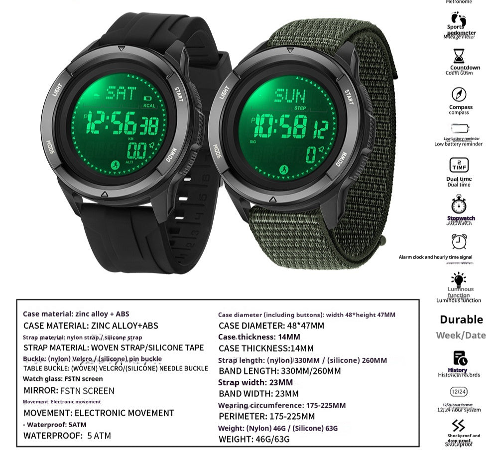 Men's Waterproof Multifunctional Outdoor Sports Watch Electronic Watch