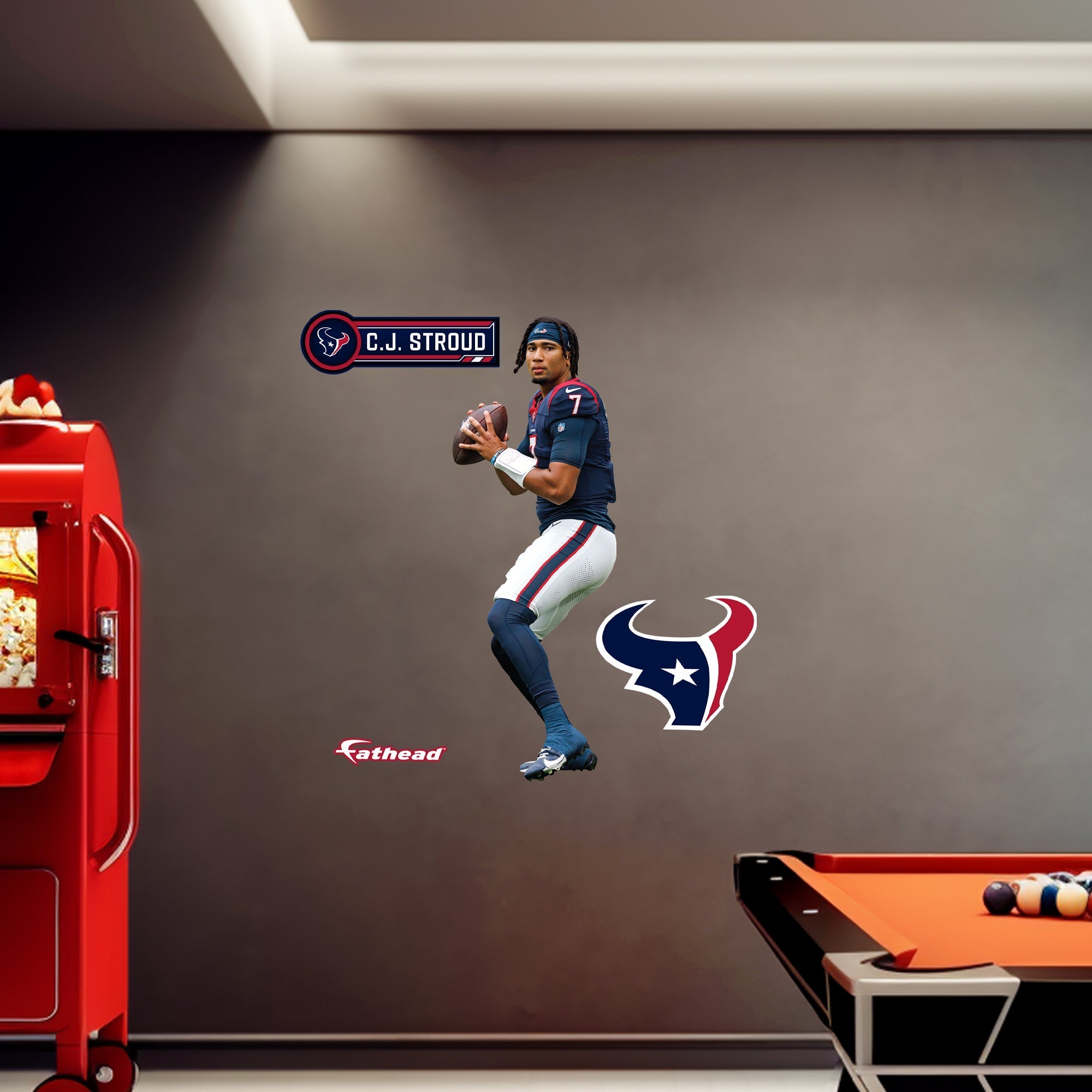 C.J. Stroud - RealBig Warmups Collection - Official NFL - Houston Texans - Reusable Vinyl Wall Decals