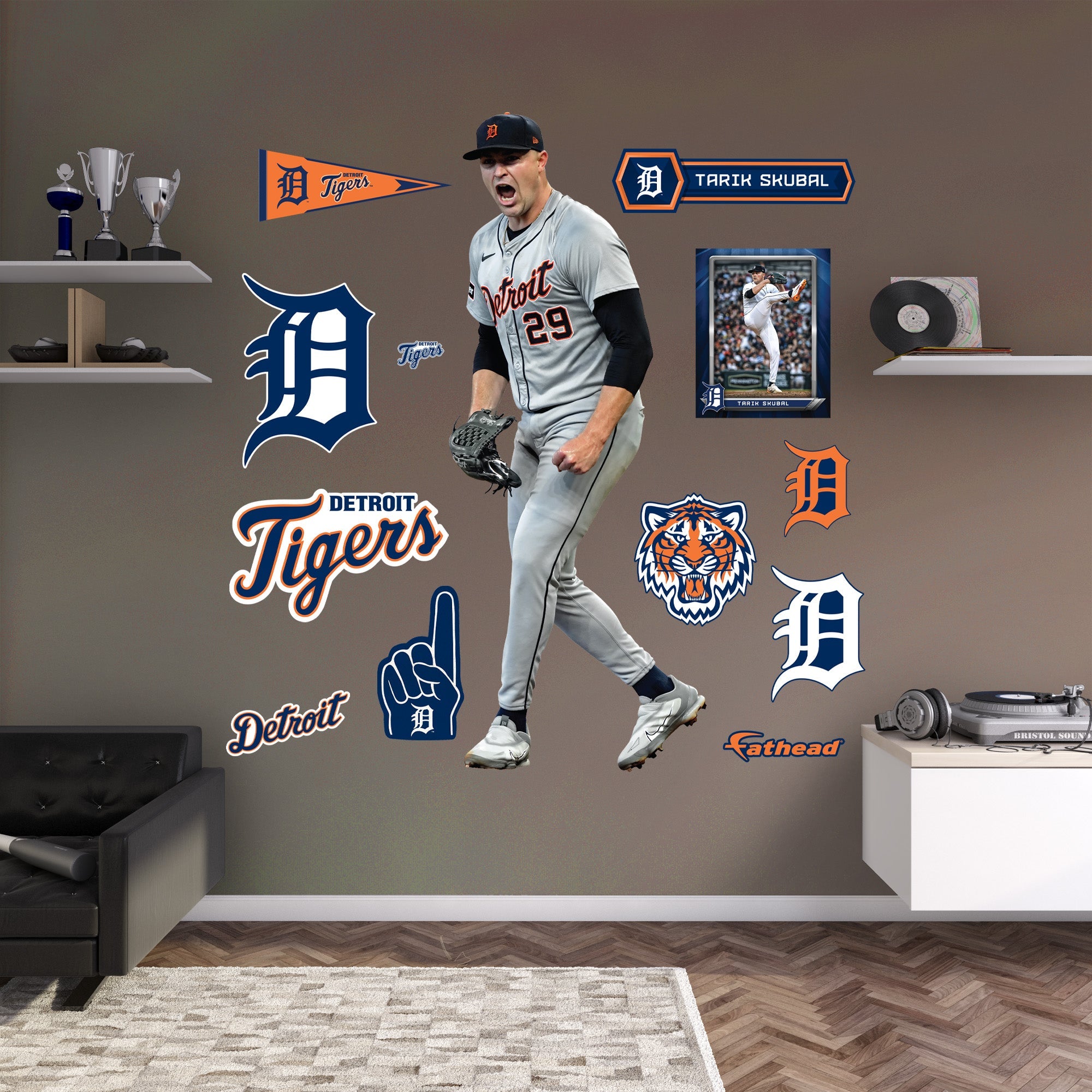 Tarik Skubal - RealBig Celebration Collection - Official MLB - Detroit Tigers - Reusable Vinyl Wall Decals