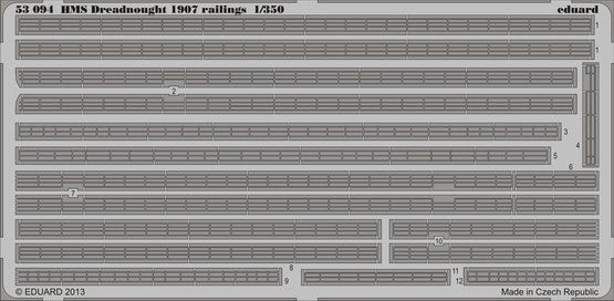 Eduard 53094 1/350 Ship- HMS Dreadnought Railings 1907 for TSM