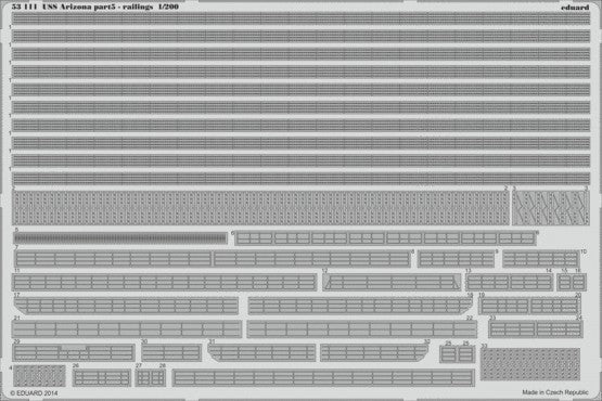 Eduard 53111 1/200 Ship- USS Arizona Railings Pt.5 for TSM