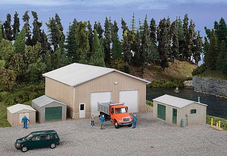 Walthers Cornerstone 933-4125 HO Scale Pole Barn and Sheds -- Kit