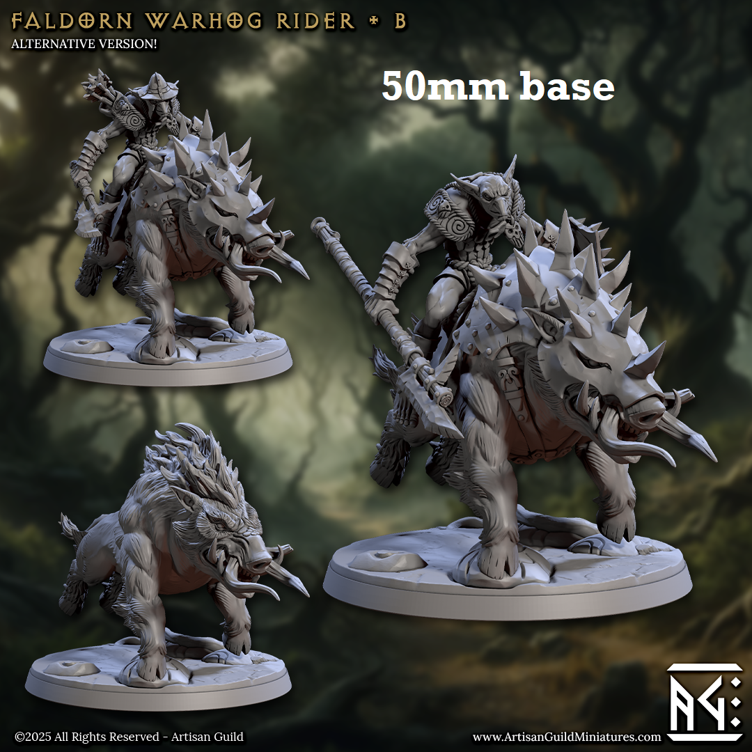 Faldorn Warhog Rider: Sculpt B (Hobgoblin Boar Calvary)