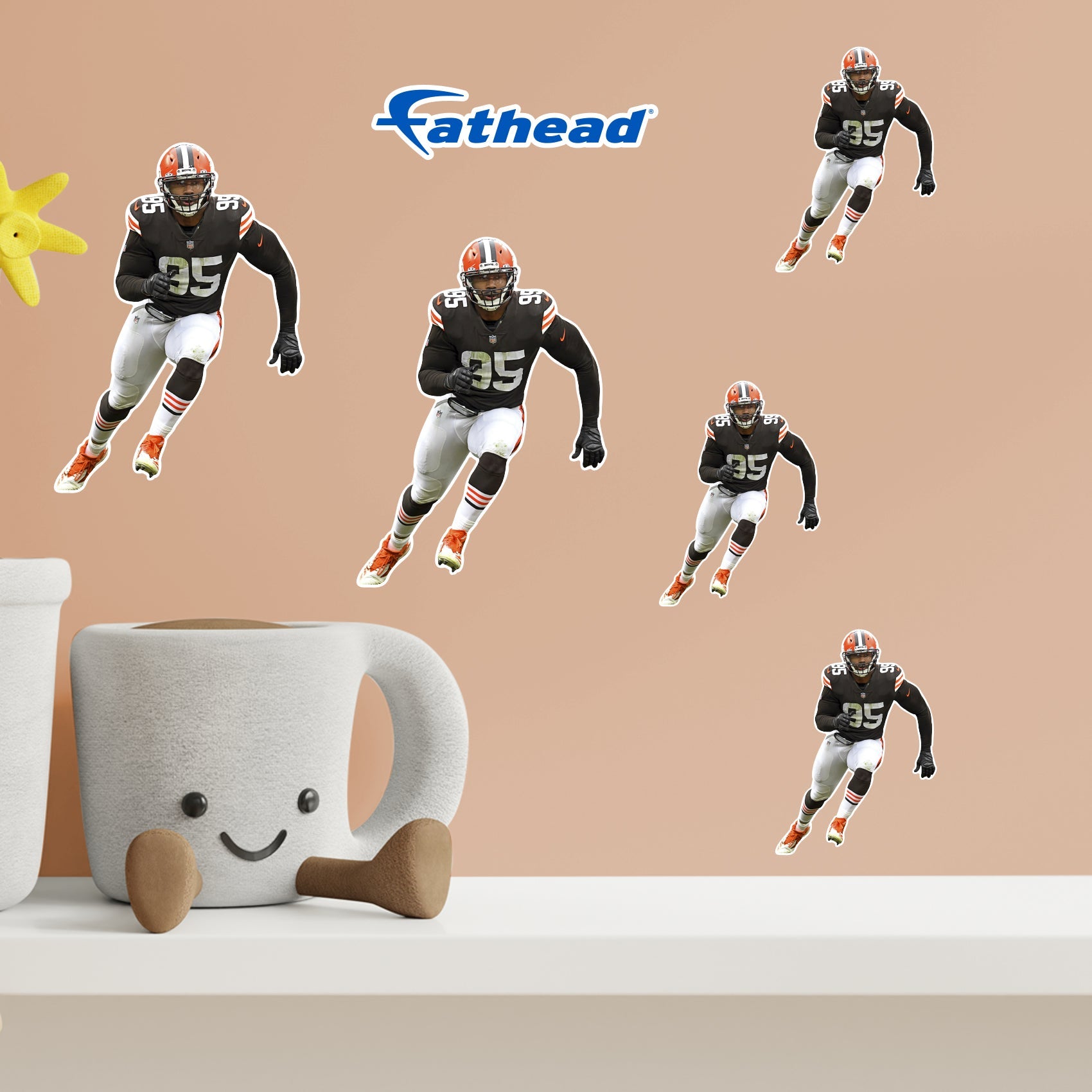 Myles Garrett - 5 Minis (Mixed Sizes) - Official NFL - Cleveland Browns - Reusable Vinyl Decals