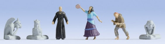 Noch 15802 HO Hunchback, Girl, Priest & 3 Gargoyles