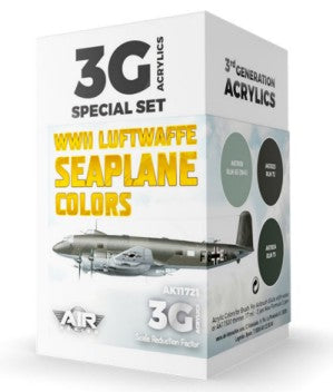 AK Interactive 11721 Air Series: WWII Luftwaffe Seaplane 3G Acrylic Paint Set (3