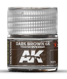 AK Interactive RC74 Real Colors: Dark Brown 6K Acrylic Lacquer Paint 10ml Bottle