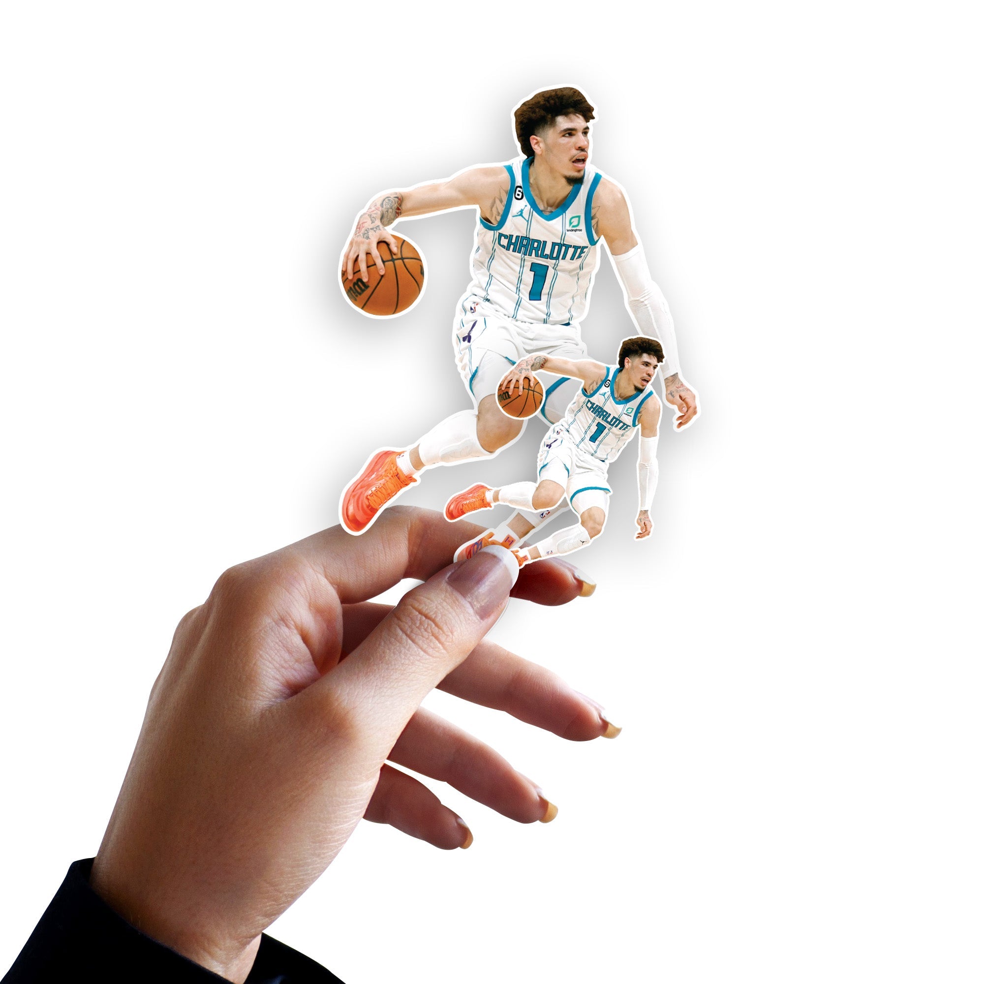 LaMelo Ball - 5 Minis (Mixed Sizes) - Official NBA - Charlotte Hornets - Reusable Vinyl Decals