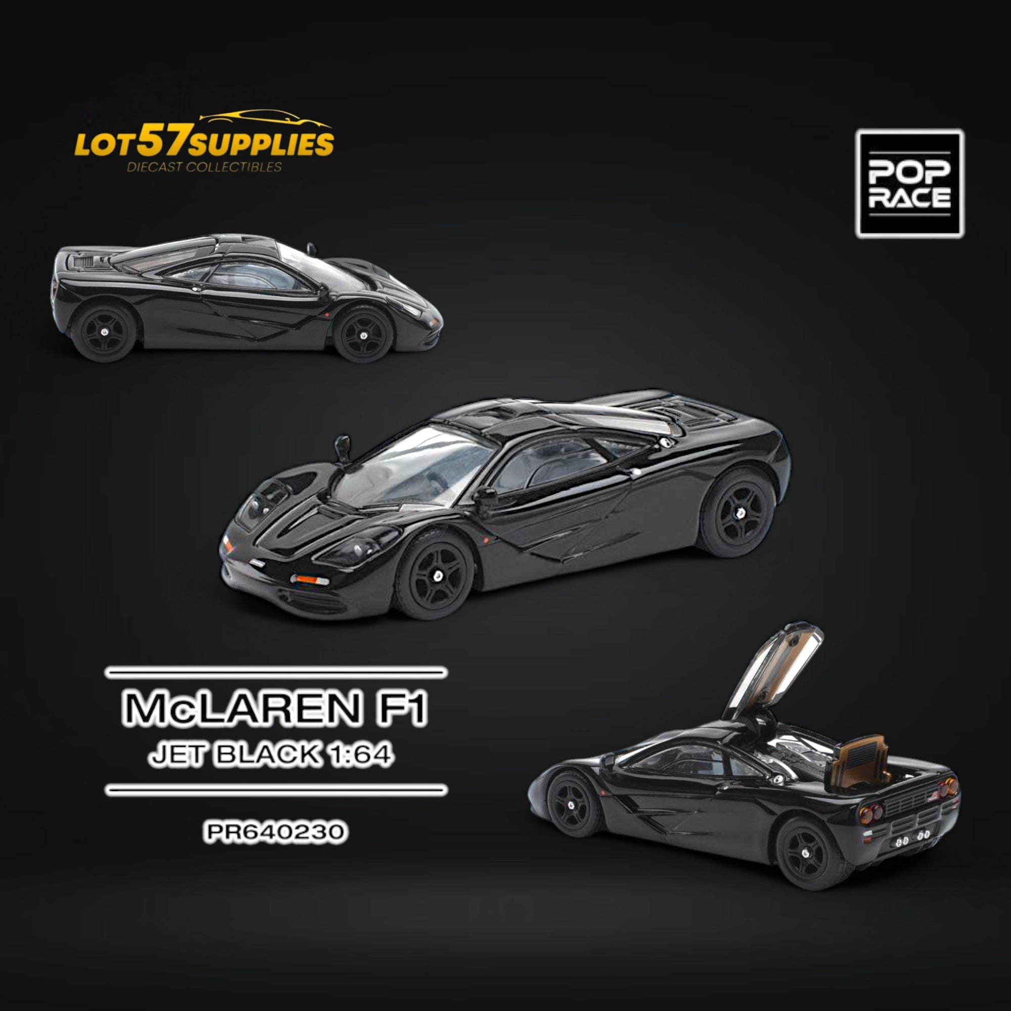 (Pre-Order) Pop Race McLaren F1 Jet Black 1:64