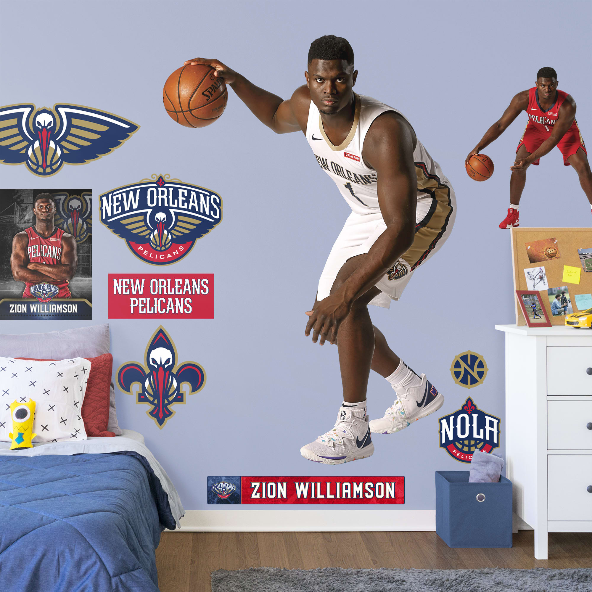 Zion Williamson - RealBig Collection - Official NBA - New Orleans Pelicans - Reusable Vinyl Wall Decals #1