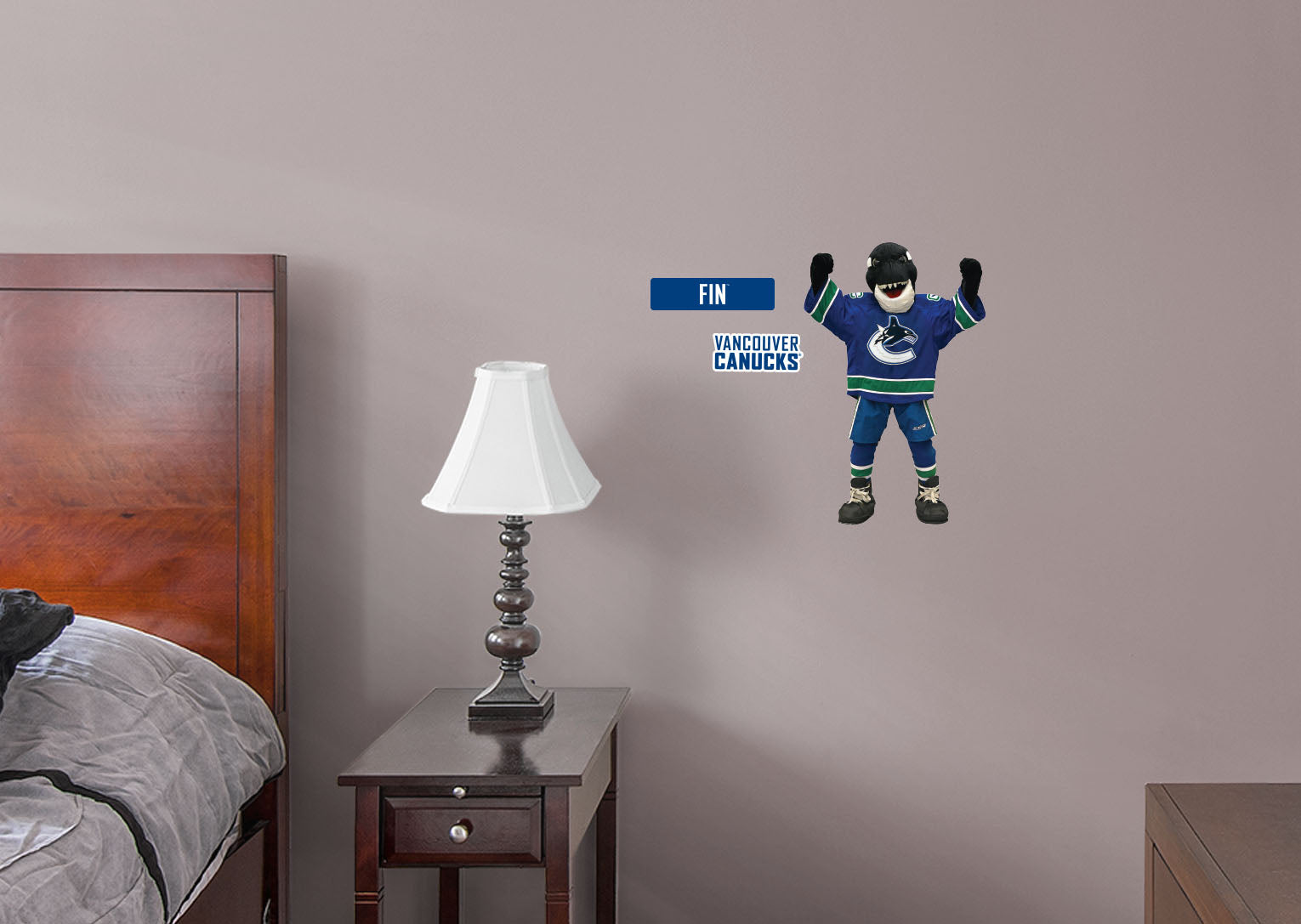 Fin Mascot - RealBig Collection - Official NHL - Vancouver Canucks - Reusable Vinyl Wall Decals